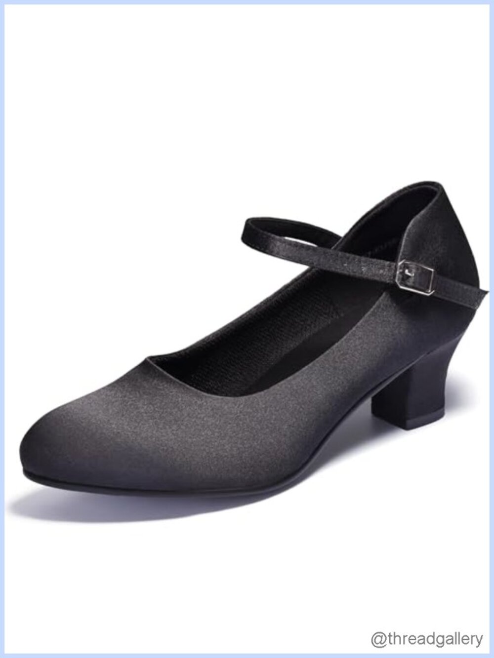 Women's Satin Ballroom Dance Shoes 2" Heel Ankle Strap Salsa Tango Pumps